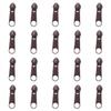 homeemoh 20pcs Colorful Metal Sliders for 5# Nylon Zipper, Repair Kits Replacement Zipper Puller for Jacket,Deep Coffee view 1
