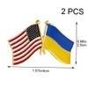 UIEHBCV Us Ukrainian Flag Pin 2pcs American Ukraine Friendship Flag Badge Support Ukraine Button Brooch for Celebration Sports Event view 2
