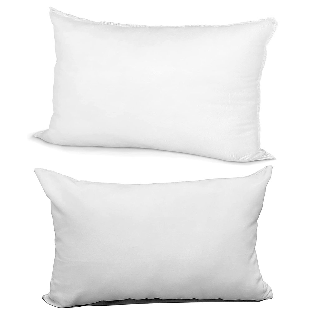 Hometex Throw Pillow Inserts 12" x 18" + White Sublimation Covers 12" x 18" (Sublimation Bundle) 25 Pack Dcor Pillow Cushion Fillers and Covers for Heat Press Printing
