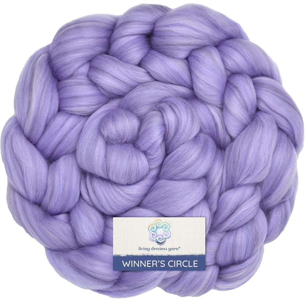 Winner's Circle Superfine Merino Fiber for Spinning & Felting. Super Soft Combed top roving in Stunning Color Blends, Lavender Field
