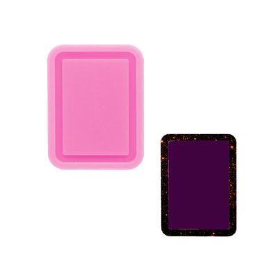 Shiny Mini Rectangle Backed Shaker Resin Silicone Mold for Photo Backed Shaker Picture, DIY Jewelry Keychain Crafts