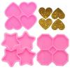 3Pcs Resin Molds Set, Star Heart Octagon Shape 4-Cavity Resin Molds 1.7 inch Silicone Molds for Resin, Badge Reel Mold, Epoxy Resin Casting Molds, Silicone Mould for DIY Jewelry Making view 1