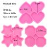 3Pcs Resin Molds Set, Star Heart Octagon Shape 4-Cavity Resin Molds 1.7 inch Silicone Molds for Resin, Badge Reel Mold, Epoxy Resin Casting Molds, Silicone Mould for DIY Jewelry Making view 2