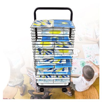 XLTFUC Art Drying Rack, Floor-Standing Drawing Board Bracket, Watercolor Painting Display Board Rack with Pulleys (Size : 20 Layers)