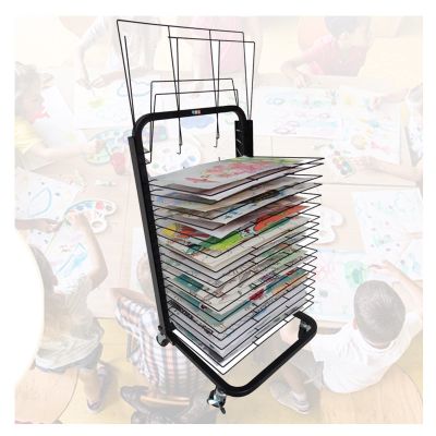 XLTFUC 15layers Art Drying Rack, Floor-Standing Drawing Board Bracket, with Pulleys to Move More Easily and Save Space-20/25/30layers (Size : 15 Layers)