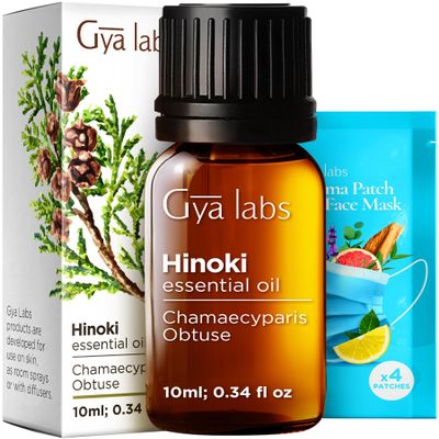 100% Pure Hinoki Essential Oil - 0.34 Fl Oz - Hinoki Oil for Hair, Skin, Diffuser, Aromatherapy & DIY Candle Making Scent
