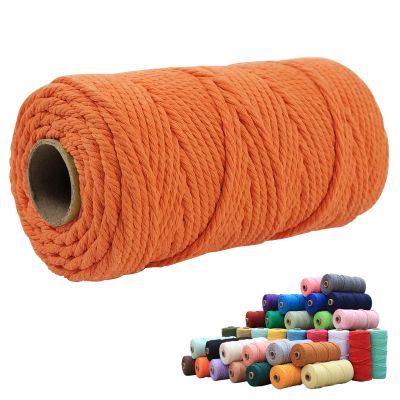 JeogYong Macrame Cord 5mm x 109 Yards Natural Cotton Macrame Rope, 4 Strand Twisted Cotton Cord Rope Soft and Flexible Macrame Supplies Craft Cord for Wall Hanging Plant Hangers Boho Home Decorations