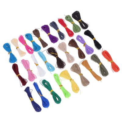 EXCEART Waxed Cotton Cord 1mm 3-Strand 28 Color Options Perfect for Bracelet Making Decorative Projects