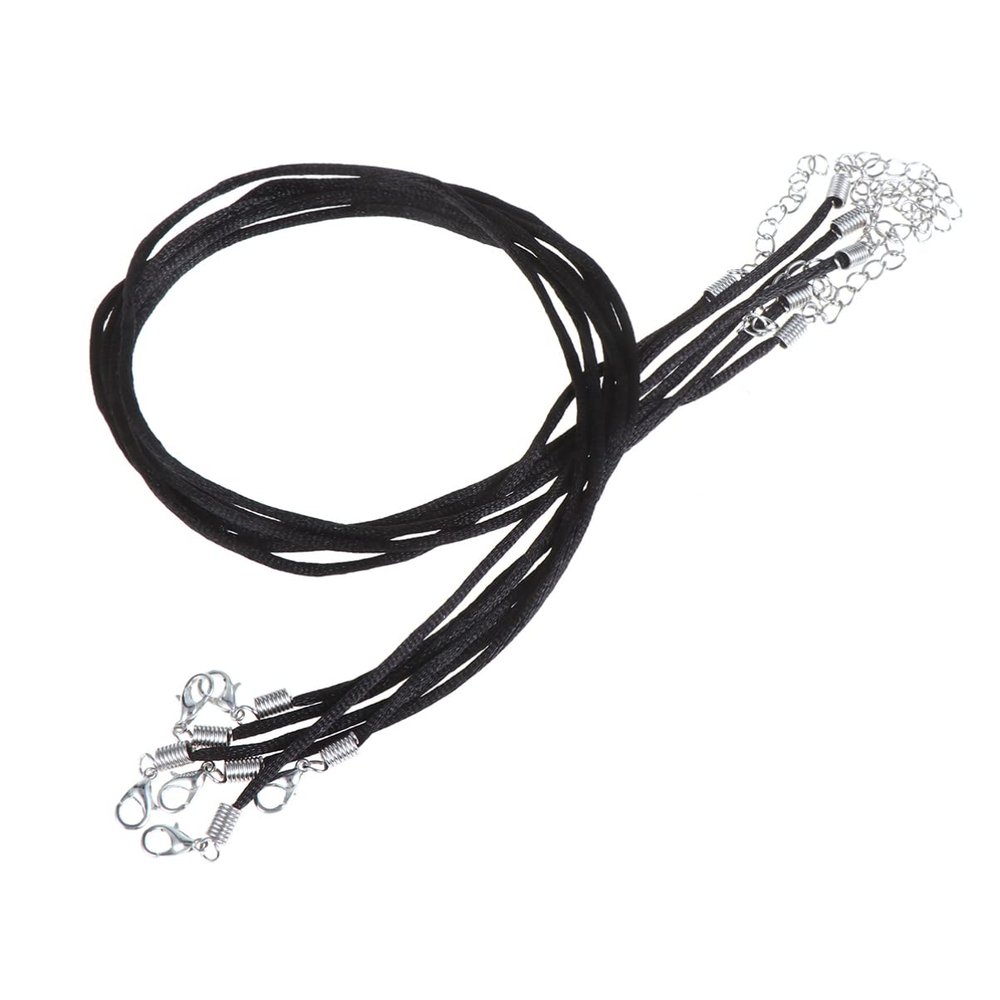 EXCEART 60pcs Chinese Knot Necklace Cord Multi-Purpose String for Jewelry Making Waxed Beading Rope Black