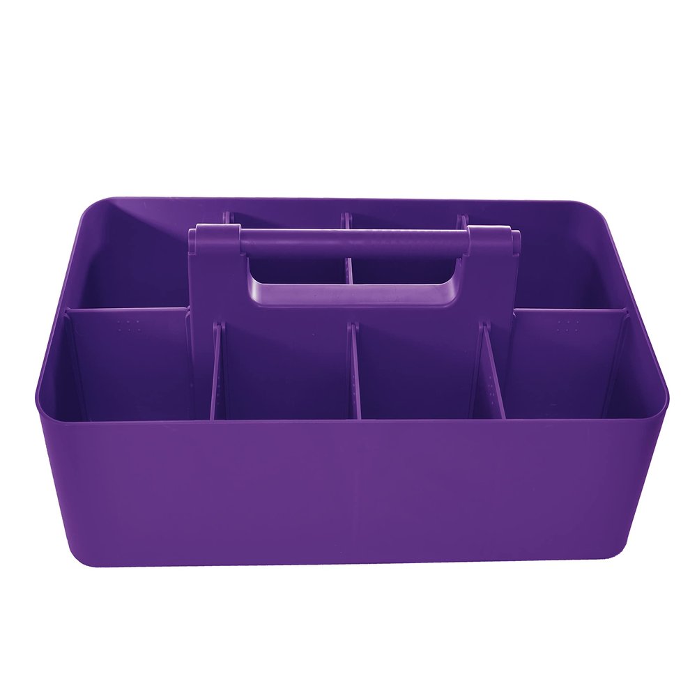 Enjoy Organizer - 8 Compartments DIY Dividers,Large caddy, Multi Purpose, Simple, Portable, Stackable, Modern Solution for School, Office,MADE IN USA (Royal Purple)