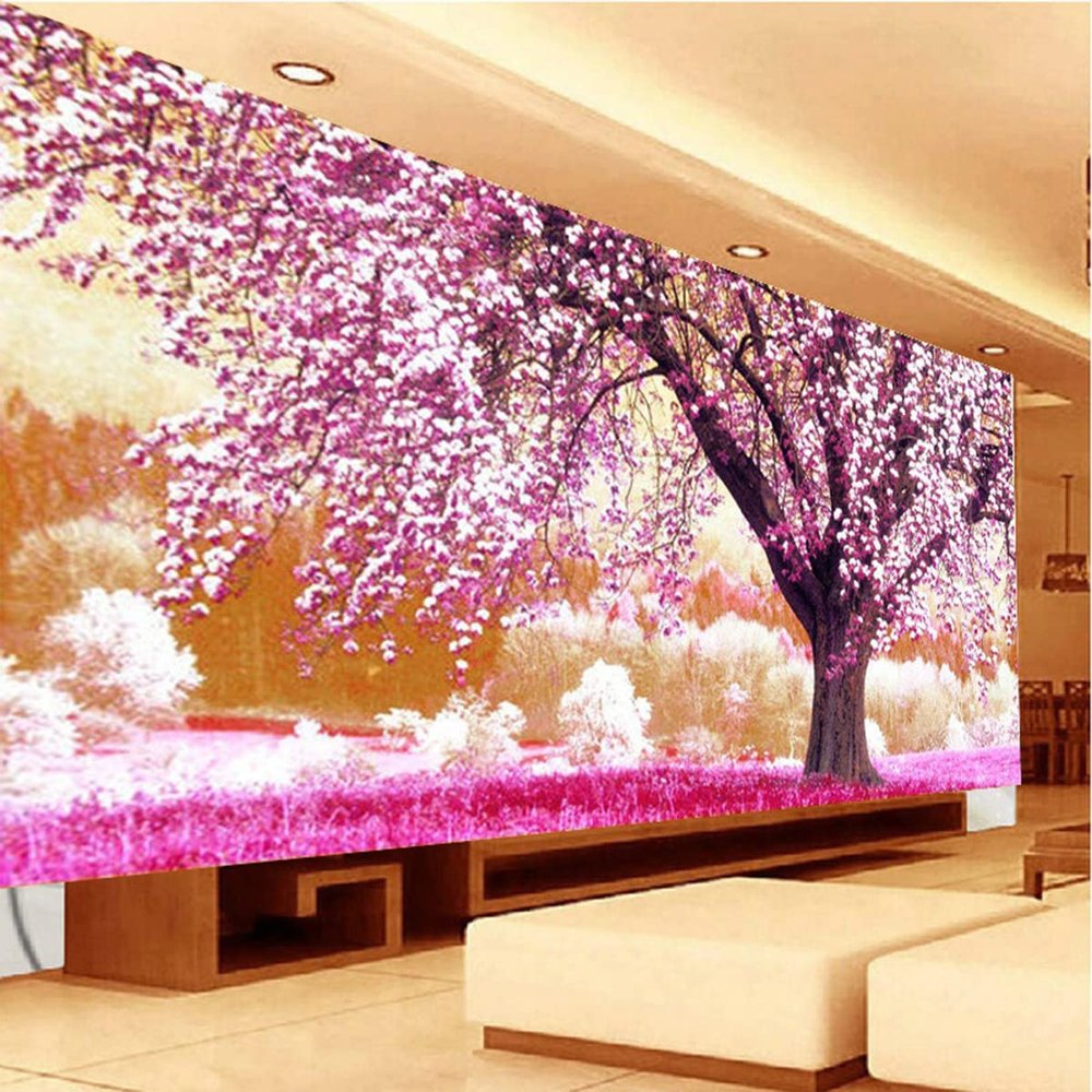 Instarry 5D DIY Diamond Painting Large Size Full Drill Cherry Tree Crystal Embroidery Home Office Decor 47.2x19.7 inch