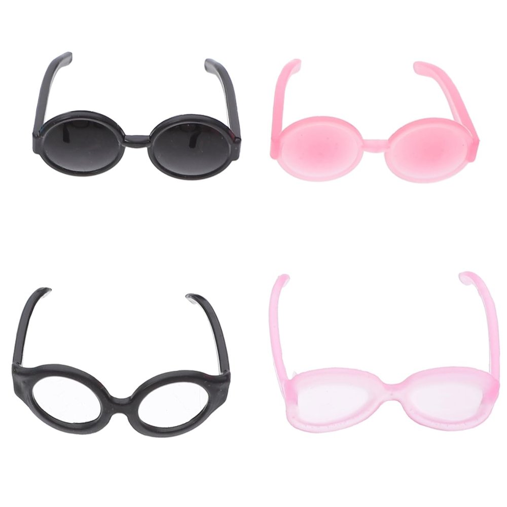 Kisangel Miniature Doll Glasses Accessories Lightweight DIY Doll Dressing Glasses Toys Portable 1.45X1.37 Inch for Kids Crafting & Making