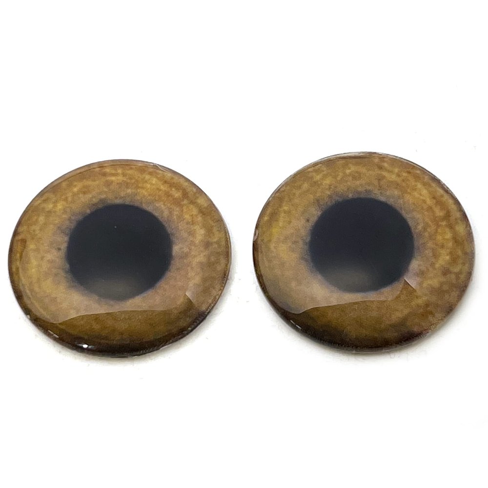 Light Brown Tropical Owl Glass Eye Cabochons for Pendant Making Wire Wrapped Jewelry Faux Craft Taxidermy or Sculptures (14mm)