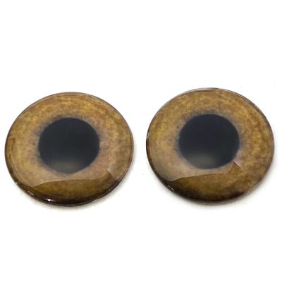 Light Brown Tropical Owl Glass Eye Cabochons for Pendant Making Wire Wrapped Jewelry Faux Craft Taxidermy or Sculptures (60mm)