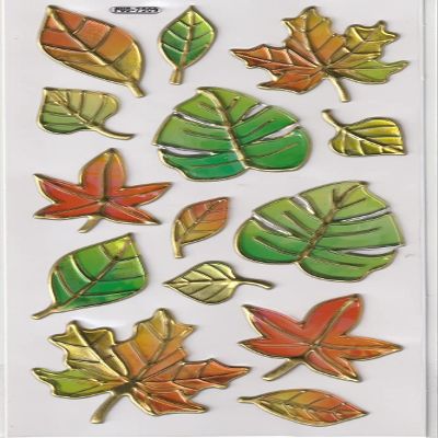 Fall Leaf Outline Stickers - 14 Pieces
