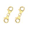 Double Lobster Clasp Gold Plated Sterling Silver Double Claw Connector Bracelet Extension Clasp for Jewelry Making2pcs view 1