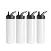 PYD Life 4 Pack Sublimation Tumblers Blanks Cups White 20 OZ Skinny Straight Sports Water Bottles Mugs with Portable Sippy Up Lid with Straw,for Tumbler Heat Press view 1