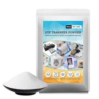 DTF Powder 500G /17.6 oz White Digital Transfer Hot Melt Adhesive, Pretreat Powder for Ep L1800 Printer DTF DTG Printer Direct Print on All Fabric Include Polyester Cotton T-Shirt Textile