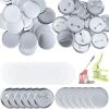150 Pcs 58mm/2.28inch Blank Buttons Making Supplies Badge Parts, Round Button Pin Badge Blanks Set for Button Maker Machine, Includes Metal Buttons Pin Back Cover, Metal Cover & Clear Film (50 Set) view 1