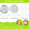 150 Pcs 58mm/2.28inch Blank Buttons Making Supplies Badge Parts, Round Button Pin Badge Blanks Set for Button Maker Machine, Includes Metal Buttons Pin Back Cover, Metal Cover & Clear Film (50 Set) view 2
