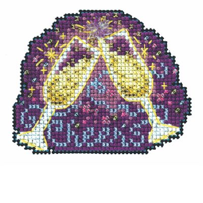 Mill Hill Cheers Beaded Counted Cross Stitch Ornament Kit 2022 Winter Holiday MH182234