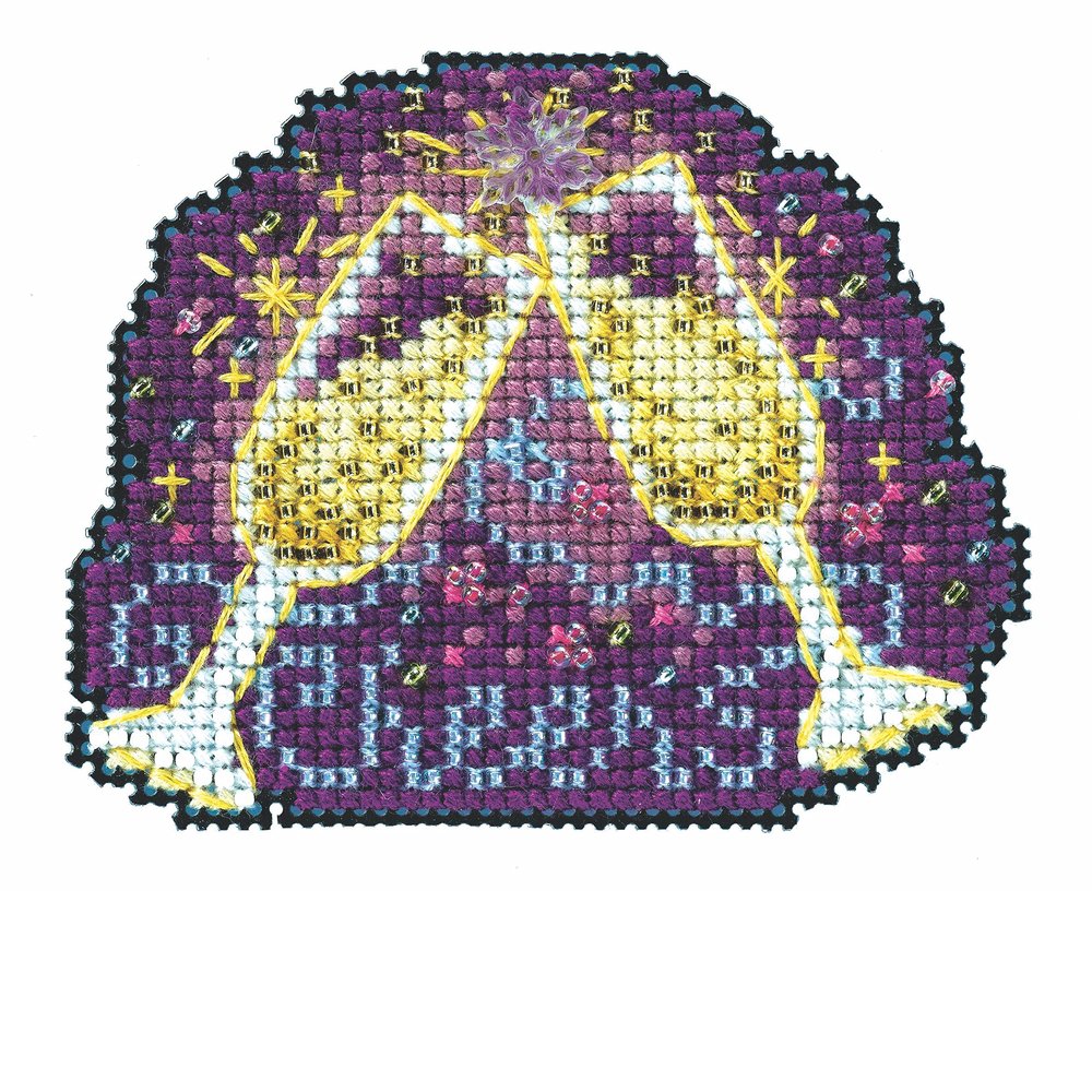 Mill Hill Cheers Beaded Counted Cross Stitch Ornament Kit 2022 Winter Holiday MH182234