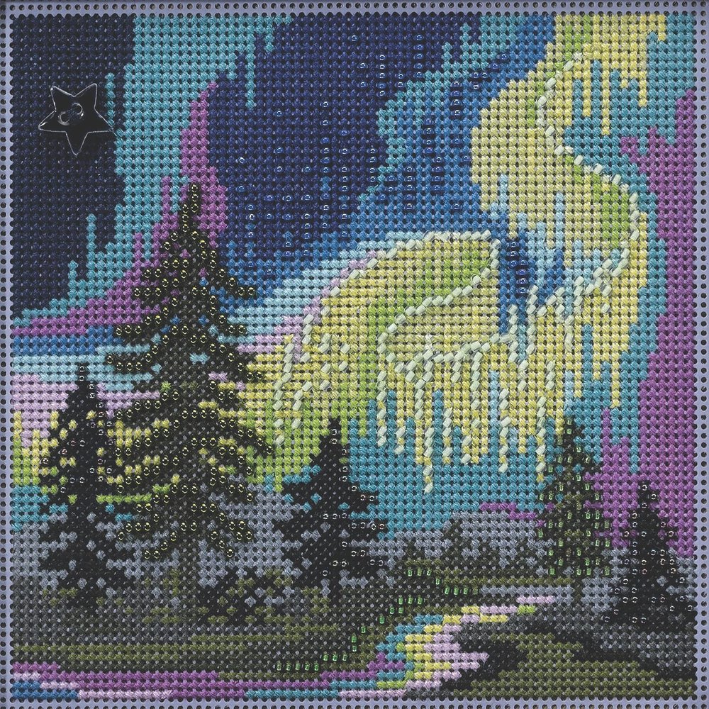 Mill Hill Aurora Borealis Beaded Counted Cross Stitch Kit Buttons & Beads 2022 Winter Series MH142231