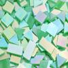200 Pieces Bulk Iridescent Mosaic Glass Tiles, 4 Shapes Mixed Stained Glass Tile Pieces for Mosaic Craft,Leaf Green view 3