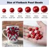 Briskbloom 200PCS 12mm Flatback Half Pearls for Crafts Jewelry Scrapbooking, Flatback Pearls for Crocs Shoes Cups Clothes, Imitation Loose Pearl Beads Gems (Red) view 2