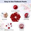 Briskbloom 200PCS 12mm Flatback Half Pearls for Crafts Jewelry Scrapbooking, Flatback Pearls for Crocs Shoes Cups Clothes, Imitation Loose Pearl Beads Gems (Red) view 3