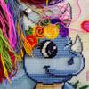 Brvsk Playful Stamped Cross-Stitch Kit for Adults and Beginners Little Triceratops 1616 with Clear, Precise Printed Design on Cotton Canvas; Includes 2 Needles, Yarn, and Easy-Read Chart view 3