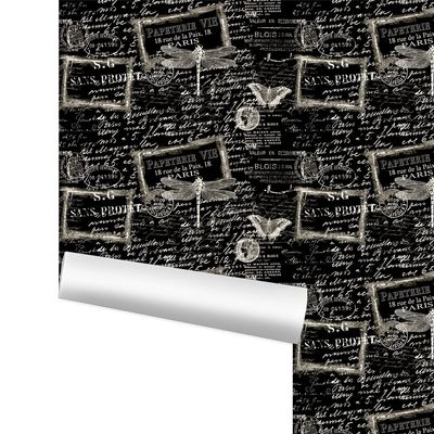Papeterie Chalkboard Style Script and Dragonfly Wallpaper Drawer Liner Craft Decoupage (Peel and Stick, Sample - 2' x 1')
