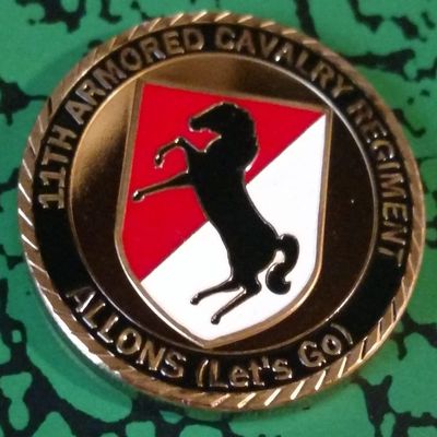 Army 11th Armored Cavalry Regiment Allons Military Challenge Art Coin