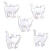 5PCS cat Shape Shell 15mmx17mm Yellow Mother of Pearl Charms Jewelry Making (White) view 1