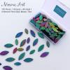 LITMIND 120PCS Iridescent Black Stained Glass Mosaic Tiles Precut Petal Shapes in 2 Sizes, Rainbow Leaf Craft Kit for DIY Mosaic Art Projects view 3