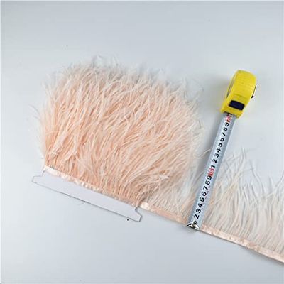 Zamihalaa - 1M 5M 10Meter 10-15CM Real Colored White Ostrich Feather Trims Fringe Ribbon for Skirt/Dress Ostrich Feather for Crafts Plumage - 5 Meters