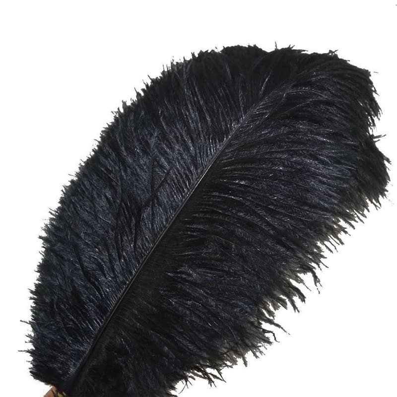 Zamihalaa - 50Pcs Black Ostrich Feathers for Crafts 15-70cm Feathers Ostrich Plumes Feather for Jewelry Making Wedding Feathers Decoration