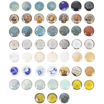 Home Decor Glass Pebbles 1 Bag Ceramics Tiles Round Pieces Cobblestone Tiles for Craft DIY Plates Flowerpots Vases Cups Making Supplies Black Decor