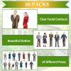 Juexica 80 Pcs 1: 50 Scale Mini People Figurines 1.38 Inche Model Trains Architectural People Figures Tiny Plastic Miniature Figurines Dollhouse Sitting Standing Model for Miniature Scenes view 4