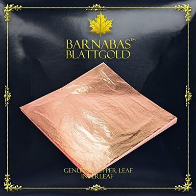 Barnabas Blattgold Genuine Copper Leaf, Transfer Patent [100 Sheets, 5.5 inch], Metal Foil Leaf for Painting, Arts and Crafts