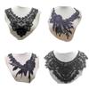 4 Pcs Neckline Embroidered Patches Neck Floral Fake Collar Trim Clothes Sewing Applique view 1