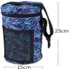 Crochet Hooks Needles Yarn Organizer Portable Knitting Yarn Blue Bag Round Tote Bag Storage Wool Skeins Yarn Ball Holder with Shoulder Strap view 3