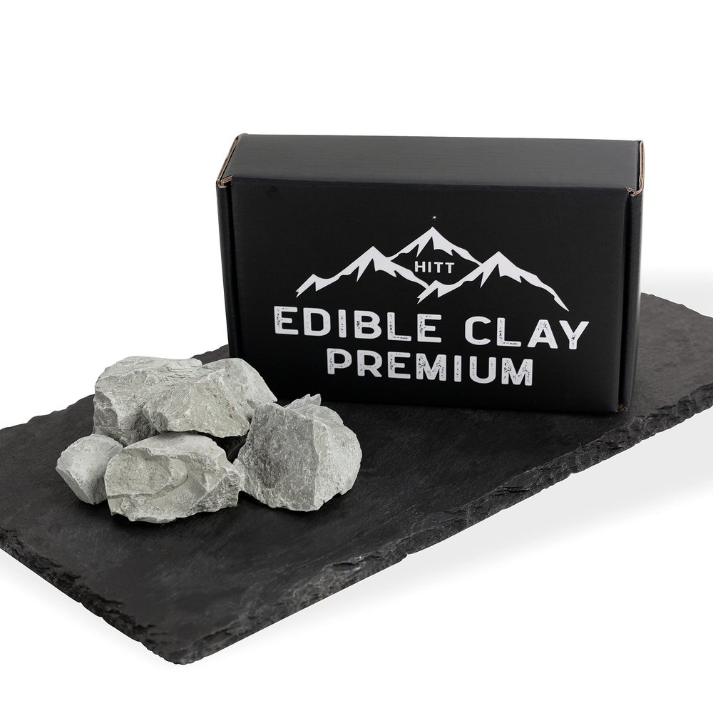 HITT Premium Uzbek Blue Edible Clay Salty Crunchy Dirt Chunks for Eating, PICA Cravings and ASMR Food Content Creators Handpicked, Organic, Ready to Eat PICA Alternative Snack 7 oz / 200 g