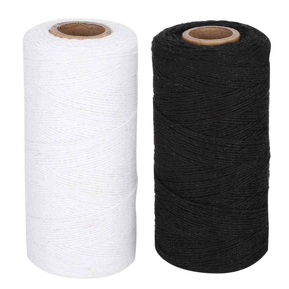 Embroidery Machine Thread Kit, 2Pcs 8/4 Warp Thread for Weaving, Multi Purpose Cotton Thread for Embroidery Machines Sewing Leather Craft DIY, 820.2ft