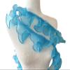 PEPPERLONELY 1 Yard 3 Inch Wide Chiffon Lace Mesh Gauze Ruffles Lace Trim for Wedding Decoration Gift Wrapping Tutu Skirts - Blue view 1