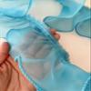 PEPPERLONELY 1 Yard 3 Inch Wide Chiffon Lace Mesh Gauze Ruffles Lace Trim for Wedding Decoration Gift Wrapping Tutu Skirts - Blue view 3