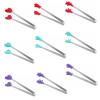 Briartw 9 PCS 3 Colors Heart/Hand/Glove Shapes Cute Mini Tongs Silicone Non-Slip Handle It Tool Heat Resistant Craft Supplies for Card Beads Food Pick up Kitchen Gadgets view 2