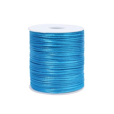 Paybous 1.5 mm x 110 Yards Nylon Satin Cord Beading Braided Thread String for Chinese Lucky Knotting Rattail Macrame Necklaces Bracelets Jewelry Making (Lake Blue)