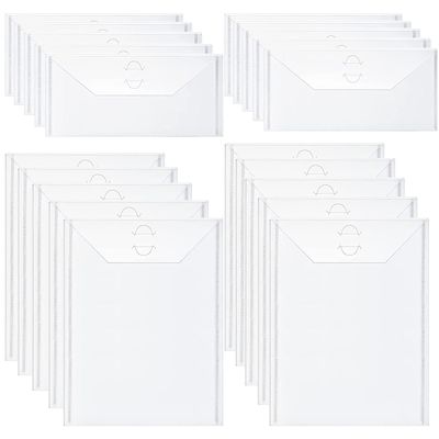 20 Pack Transparent Plastic Storage Bags for Die and Stamps 2 Size PVC Clear Envelope Pockets Holder Scrapbooking Storage Cutting Dies Stencil Organizer Holder Album Embossing Crafts Card Making