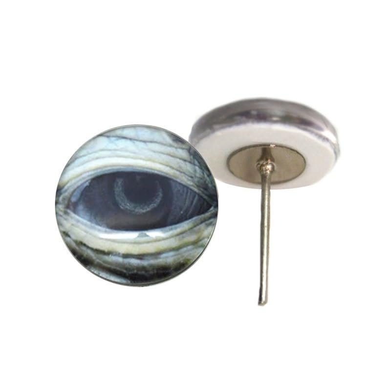 Lidded Green Sea Turtle Glass Eye Cabochons On Wire Pin Posts Glass Eye for Faux Craft Taxidermy Needle Felting Sculpture Making Supplies and Other Crafting (12mm)